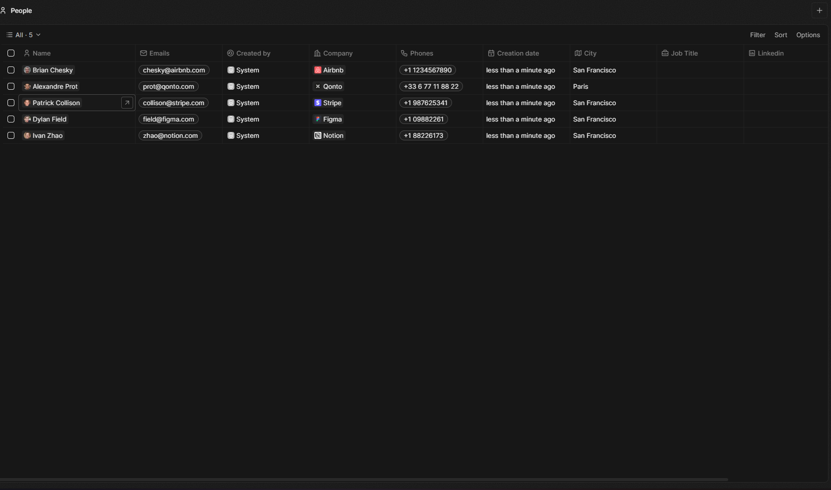 twenty crm UI